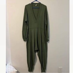 Free people long sleeve v neck onesie